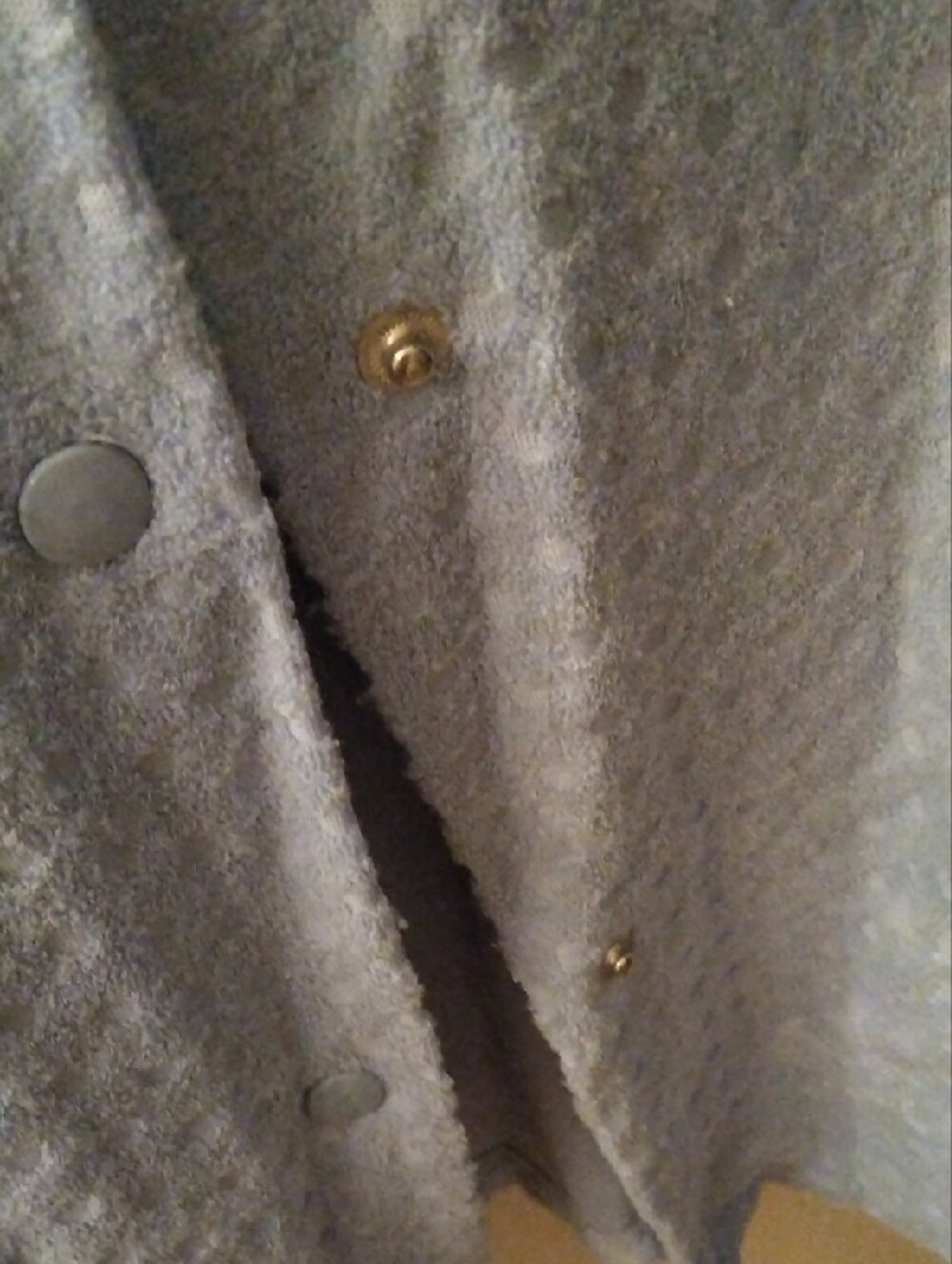 Light Blue Women's Button-Front Robe with Pockets - Picture 11 of 12